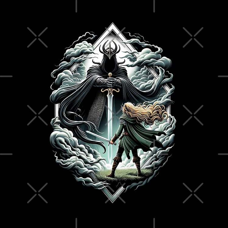 Epic Duel A Fierce Maiden And A Dark Wraith Fantasy Tote Bag - Image 2