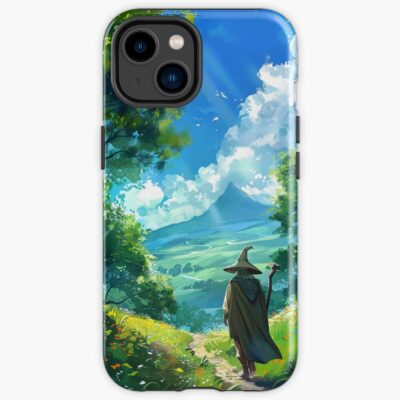Unexpected Journey Ghibli Inspired Fantasy Art Hobbit Landscape Illustration Iphone Case