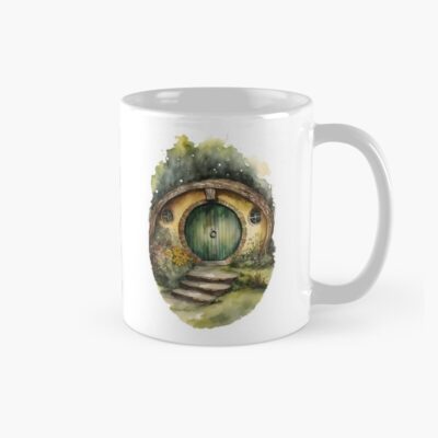 Round Doors In Watercolor And Ink Black Watercolor Art Fantasy Mug