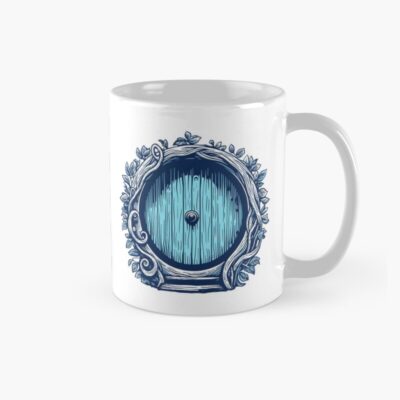 A Blue Round Door Halfling Home Fantasy Mug