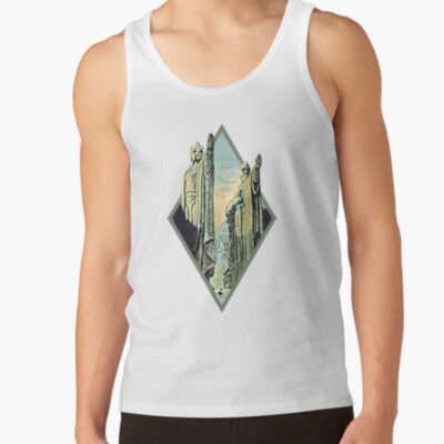Kings By The River Digital Art Diamond Frame White Fantasy Tank Top