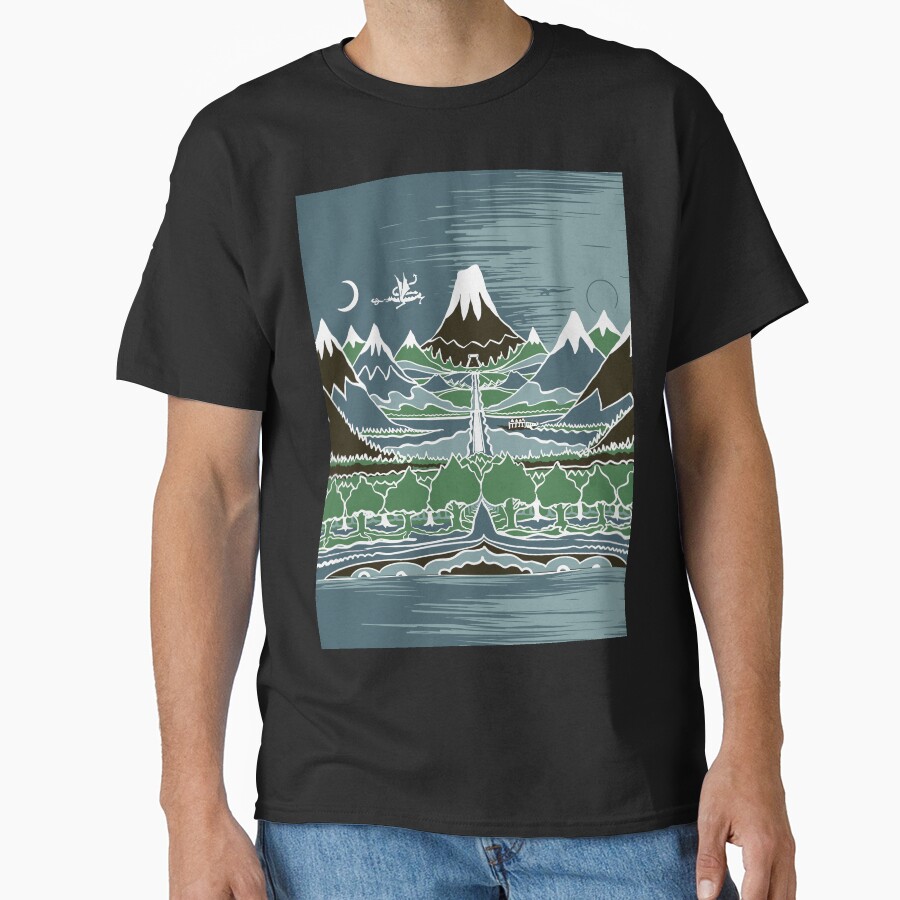 Midnight Forest Mountain Path In The Style T-shirt