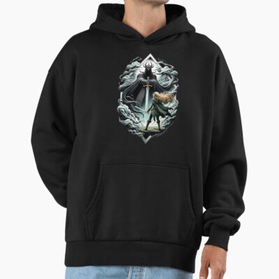 Epic Duel A Fierce Maiden And A Dark Wraith Fantasy Hoodie