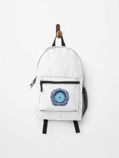 A Blue Round Door Halfling Home Fantasy Backpack