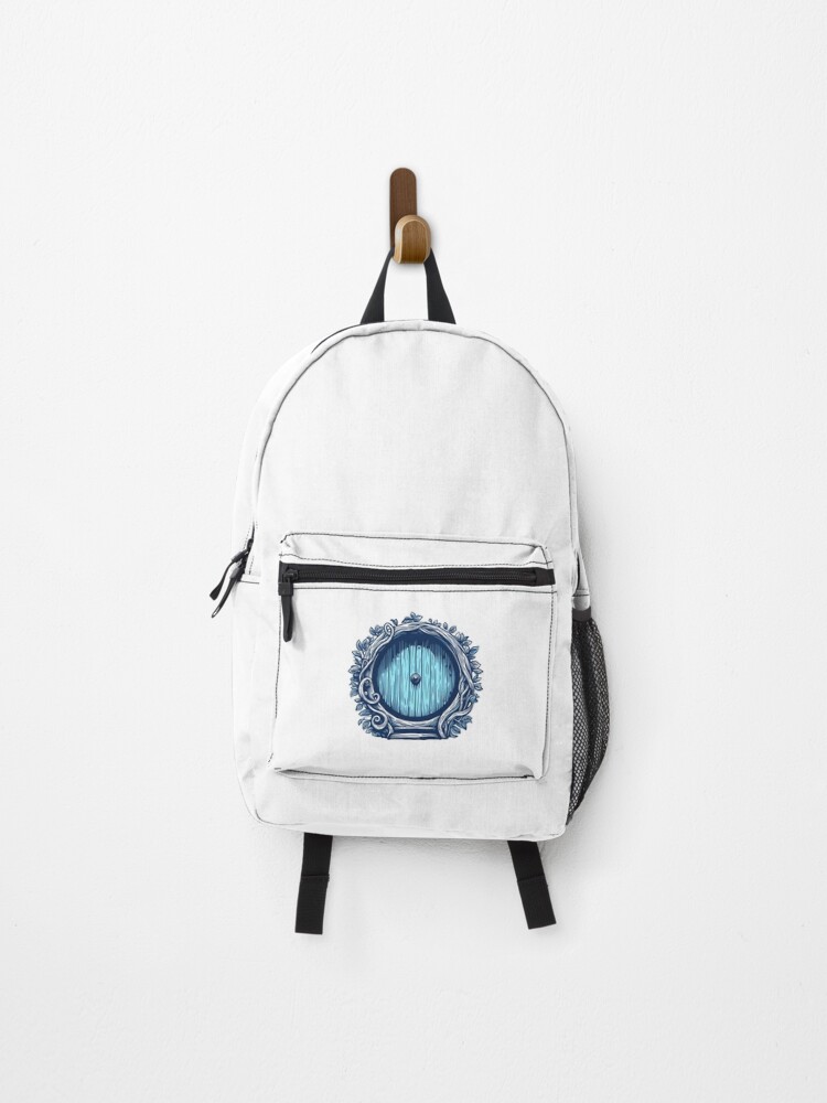 A Blue Round Door Halfling Home Fantasy Backpack