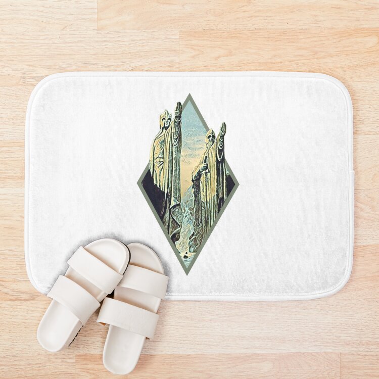 Kings By The River Digital Art Diamond Frame White Fantasy Bath Mat - Image 3
