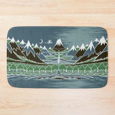 Forest Mountain Path In The Style Of J R R Tolkien Bath Mat