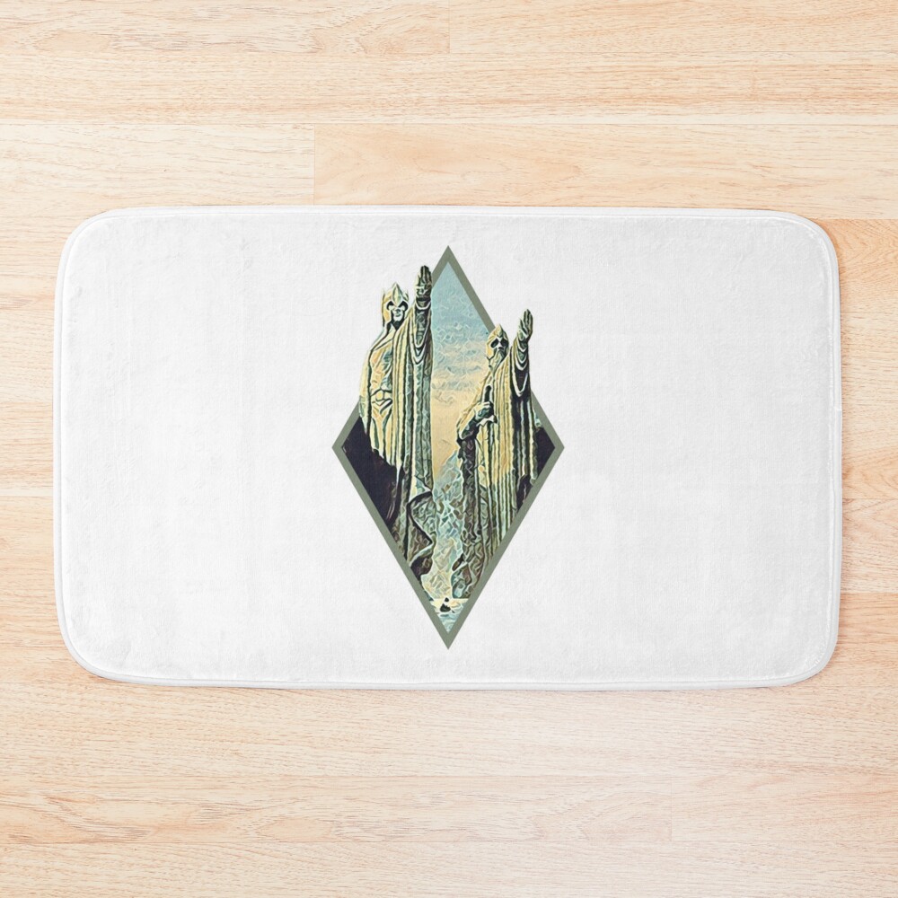 Kings By The River Digital Art Diamond Frame White Fantasy Bath Mat