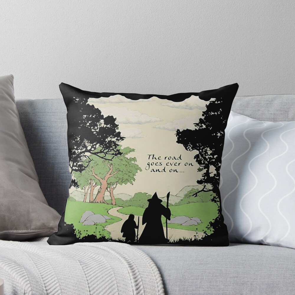 The Road Goes Throw Pillow